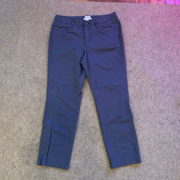 LL Bean Favorite Fit Pants Womens Size 8 Petite Gray Cotton 32" - Picture 2 of 6